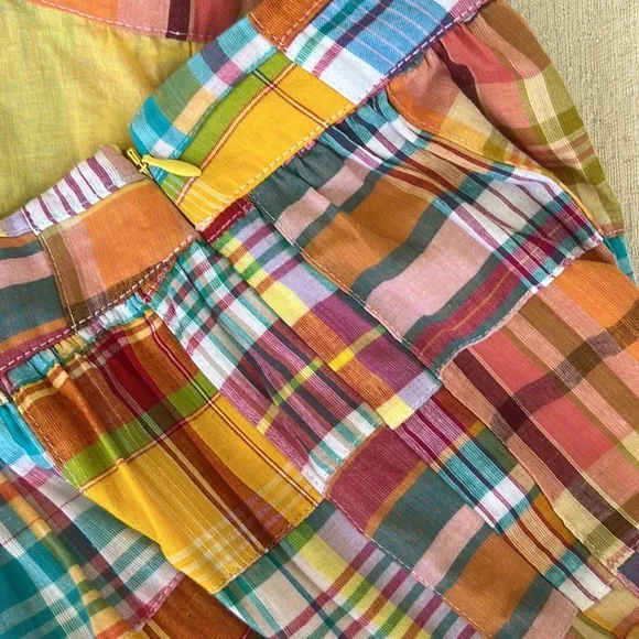 STAUD x Birkenstock NWT Sea Bright Patchwork Plaid cotton midi maxi skirt - Picture 13 of 17